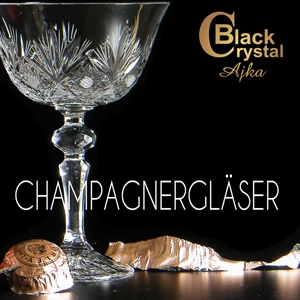 CHAMPAGNERGLÄSER Black Crystal Ajka