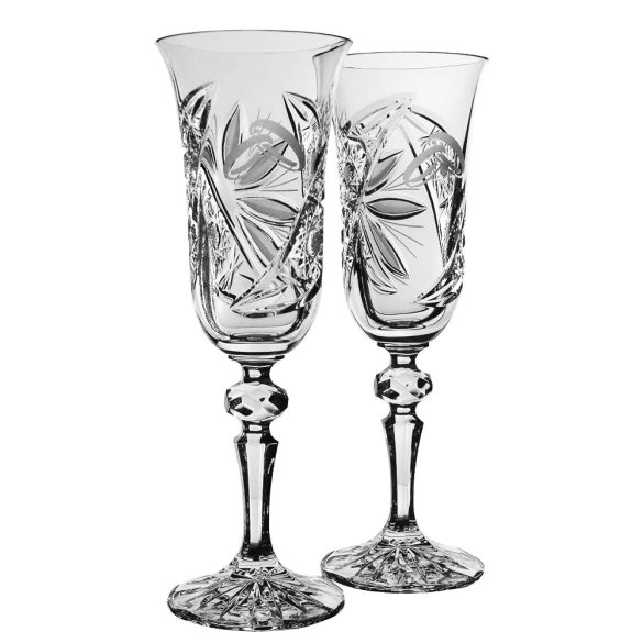 Liliom * Bleikristall Champagner Kristall Set für Hochzeit (2 Stück) (LGyű11698)