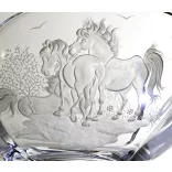 Other Goods * Kristall Vase mit Pferdemotiv 25 cm (Sze16416)