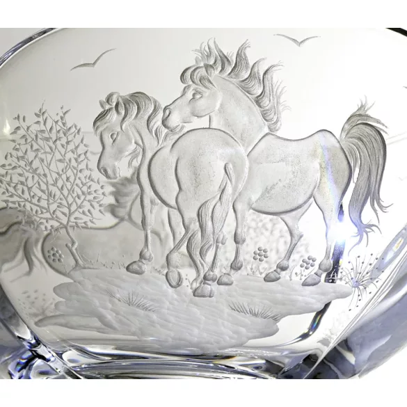 Other Goods * Kristall Vase mit Pferdemotiv 25 cm (Sze16416)