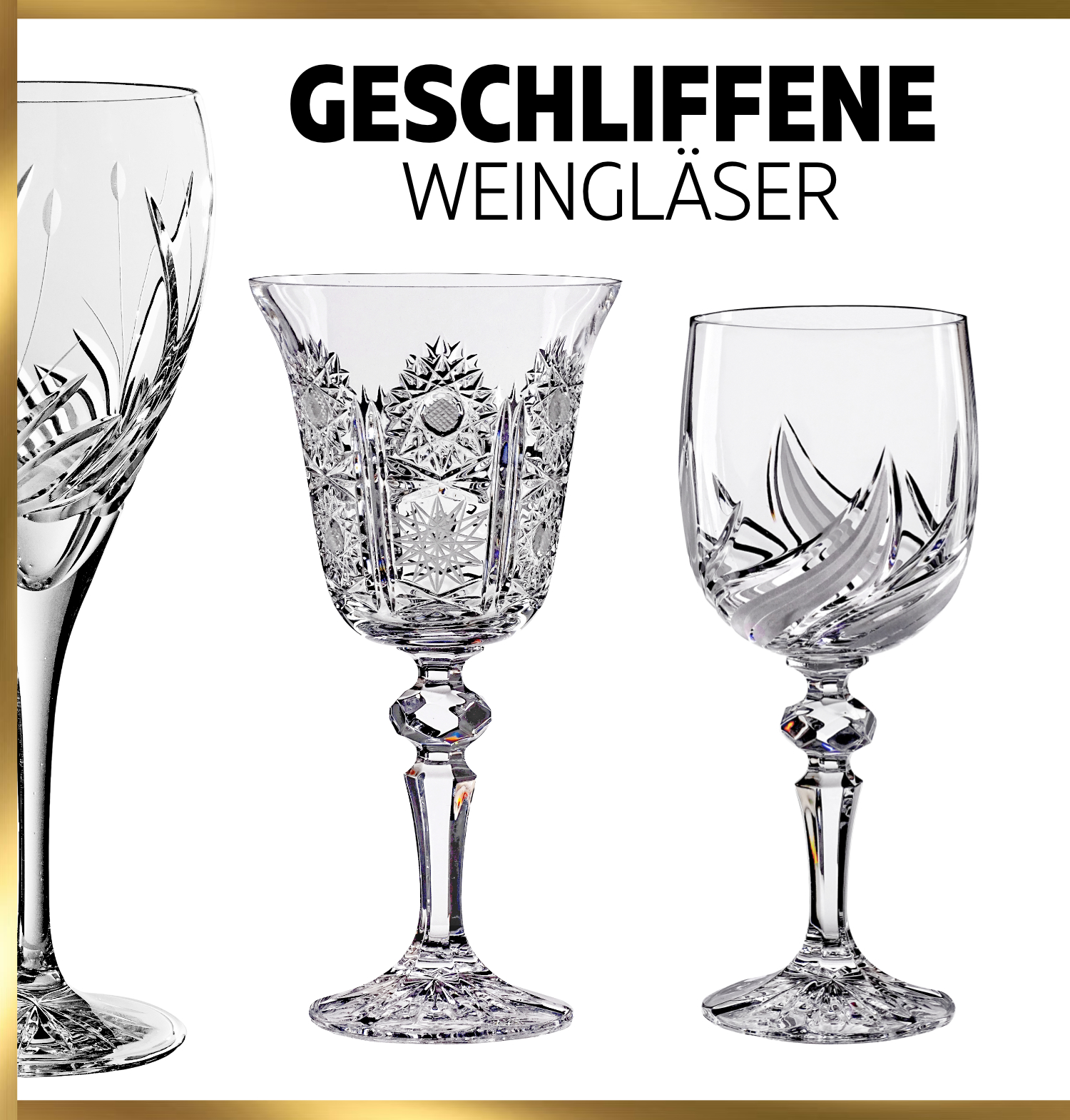 Geschliffen Kristallweinglas