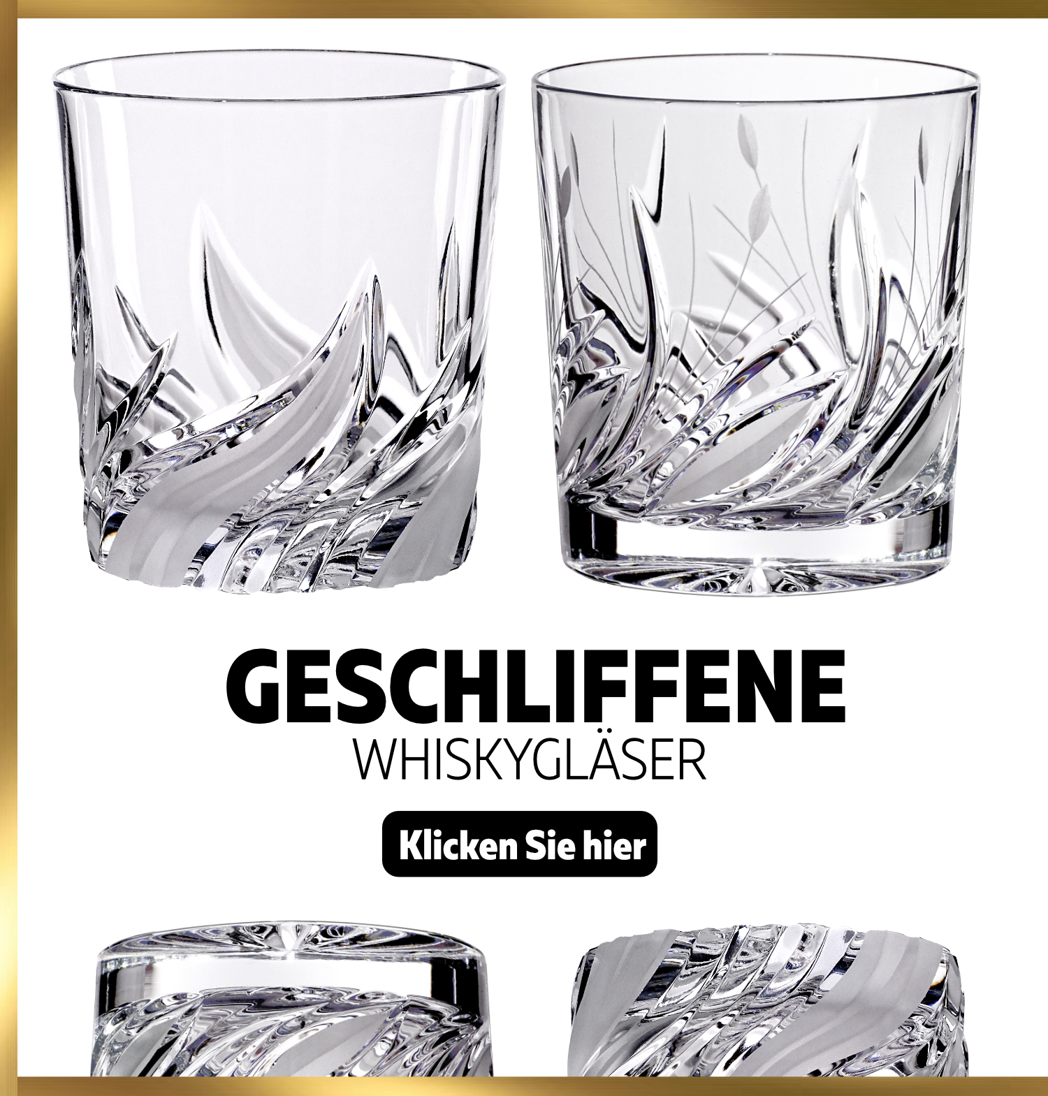 Geschliffen Kristall Whiskyglas